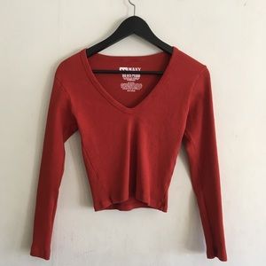Long Sleeve V-neck - Paprika